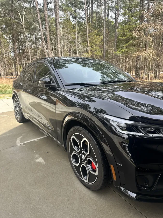 Black Ford Mustang Mach-E GT detailed in Concord NC